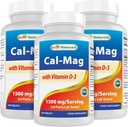 Parim looduslik kaltsium Magneesium vitamiiniga D3 1500mg, mis serveerib 180 tabletti (180 arvu (3 pakendit))