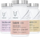 Vitruvin Beauty + Comfort Pack COQ10 200mg + Trans- Resveratrol 500mg + Curcumin 500mg, Vegan, Non-GMO, Gluteenivaba, želatiinivaba. Tervislik nahk, kuulmine, liigesed ja aju