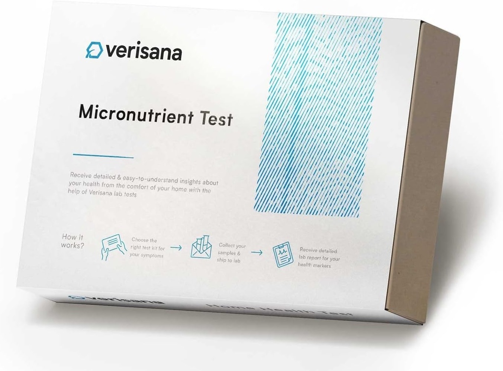 Verisana mikrotoitainete test & HbA1c + kolesterool - määrake oma vitamiin B9 & B12, D-vitamiini tase + HbA1c & kolesterool - lihtne ja mugav kodust - analüüs CLIA-sertifitseeritud laboris