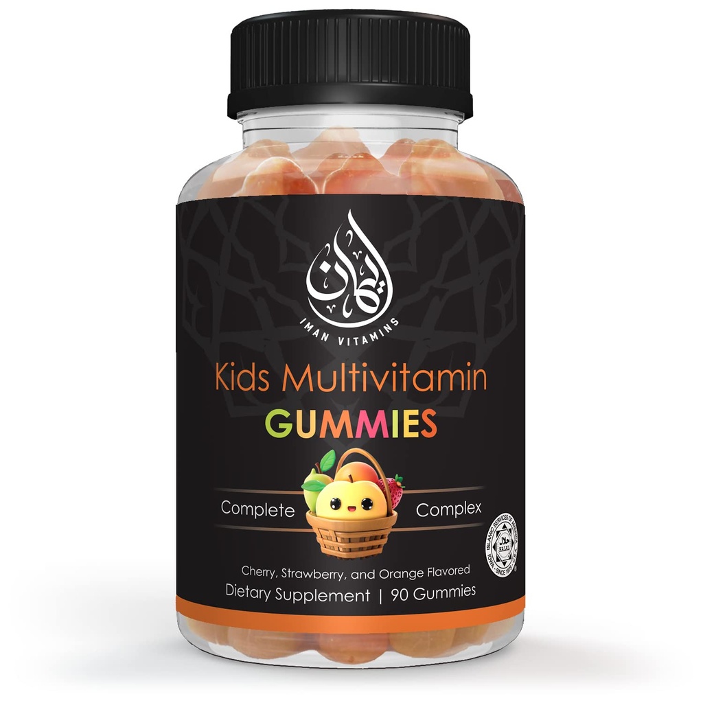 Halal Kids Multivitamiin Gummies | Vitamiin C, D, tsink, A, E, B6, B12, Biotiin, Folaat, Inositool | Tugevdada ainevahetust, Luud & Immuunsust | Taimetoitlane | Gluteenivaba | 90 Count