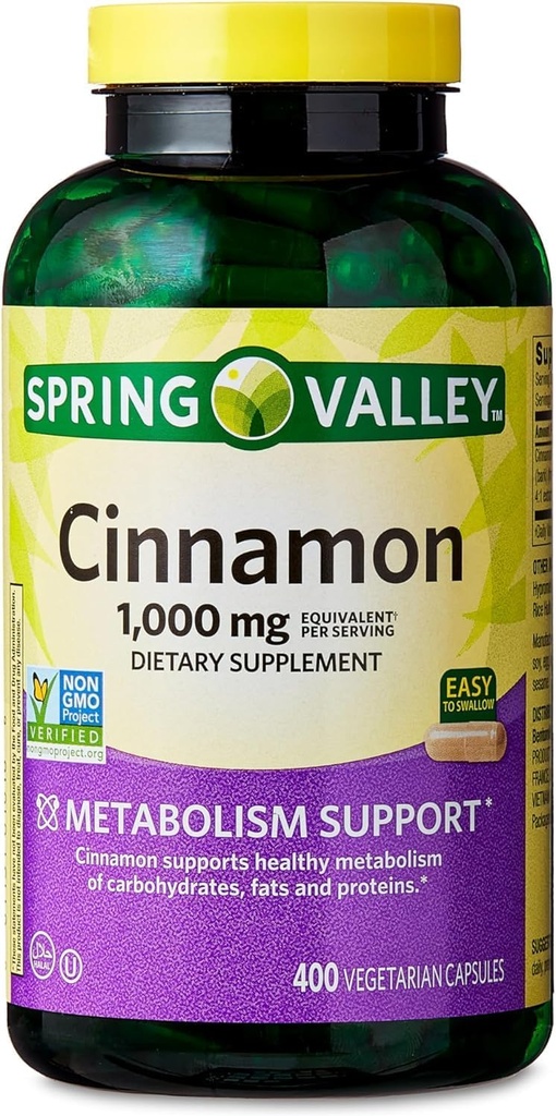 Spring Valley kaneeli toidulisand, 1000 mg, 400 krahv