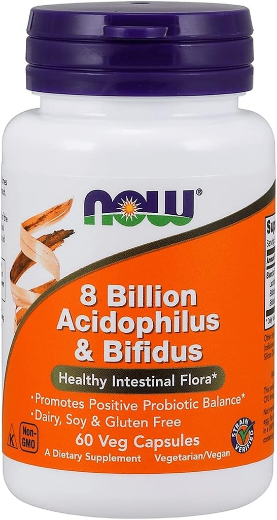 NOW Foods Acidophilus & Bifidus 8 miljardit VCaps, 60 ct