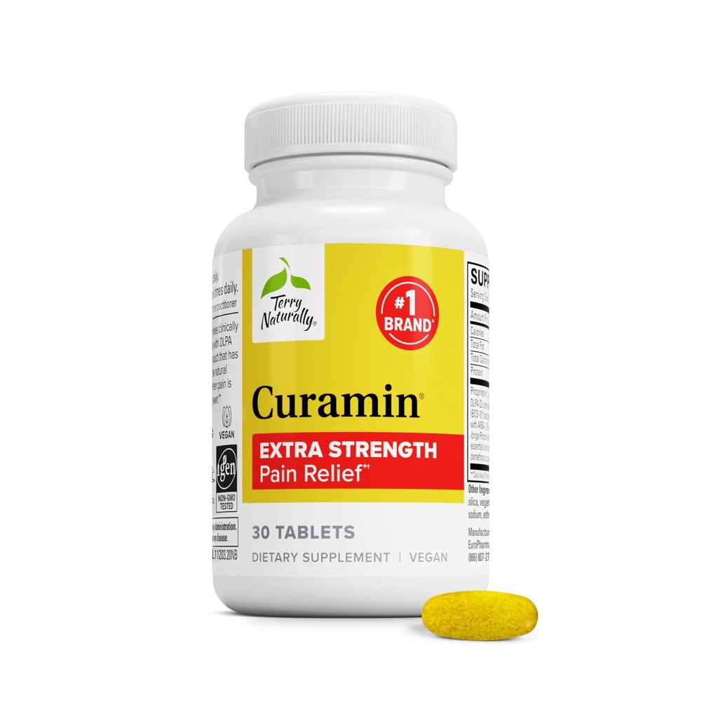 Terry looduslikult Curamin ekstra tugevus - kurkumiini ja boswellia lisa tervisliku ringluse toetamiseks - kurkumide lisand liigeste, lihaste tervise ja endorfiini tootmiseks - 30 tabletti