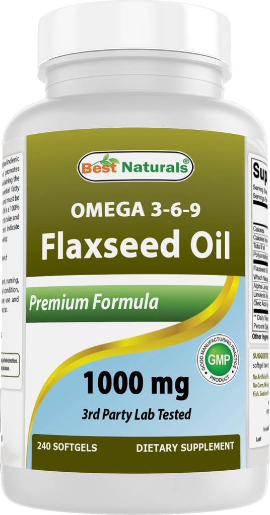 Parim looduslik linaseemneõli 1000 mg 240 softgels - Omega-3-6-9 südame tervise jaoks