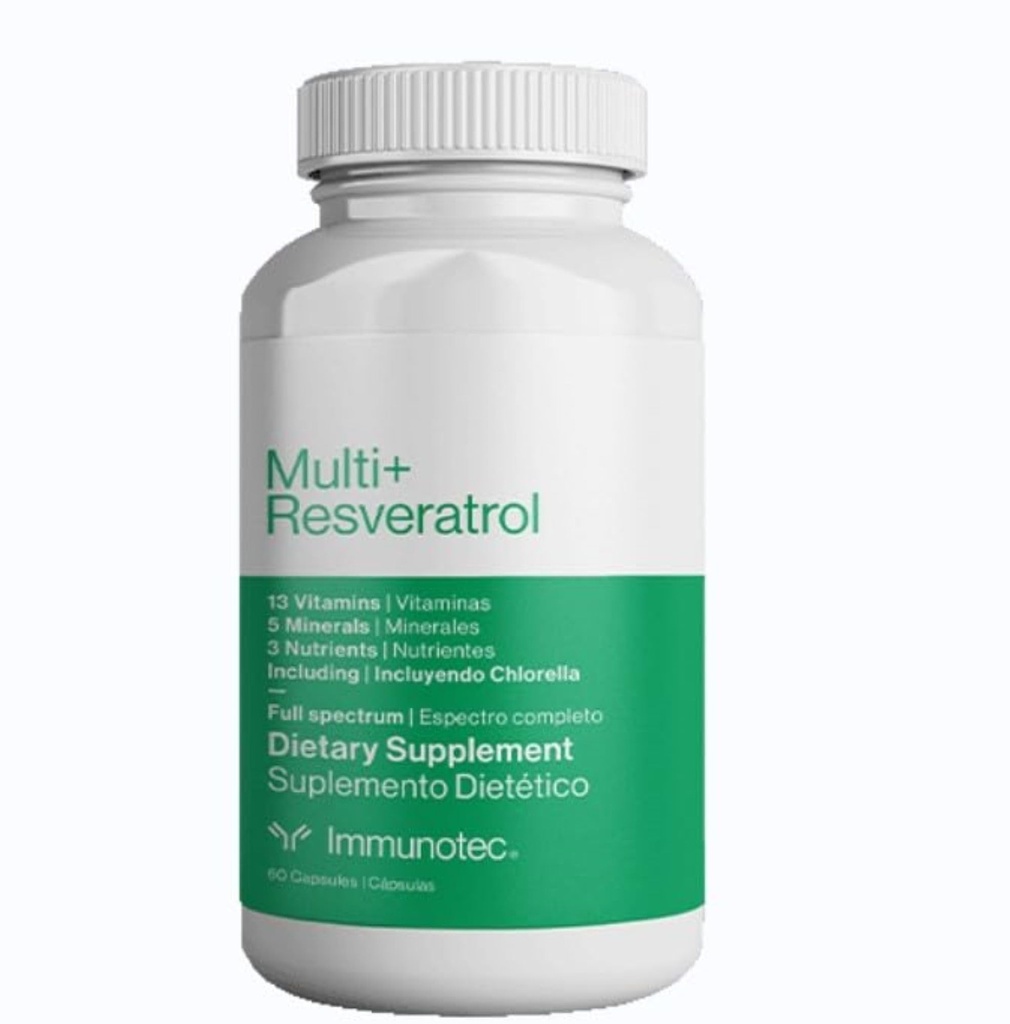 Immunotec - Multi+ Resveratrool - täisspektriga toidulisand - 13 vitamiini, 5 mineraali, 3 toitainet kloroellaga