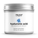 Ultra Kõrge puhtus Hüaluroonhappe kapslid 500mg - 95% naatriumhüaluronaat - Väga puhastatud ja biosaadav - Madal molekulmass - Mitte-GMO fermenteeritud - 60 kapslit
