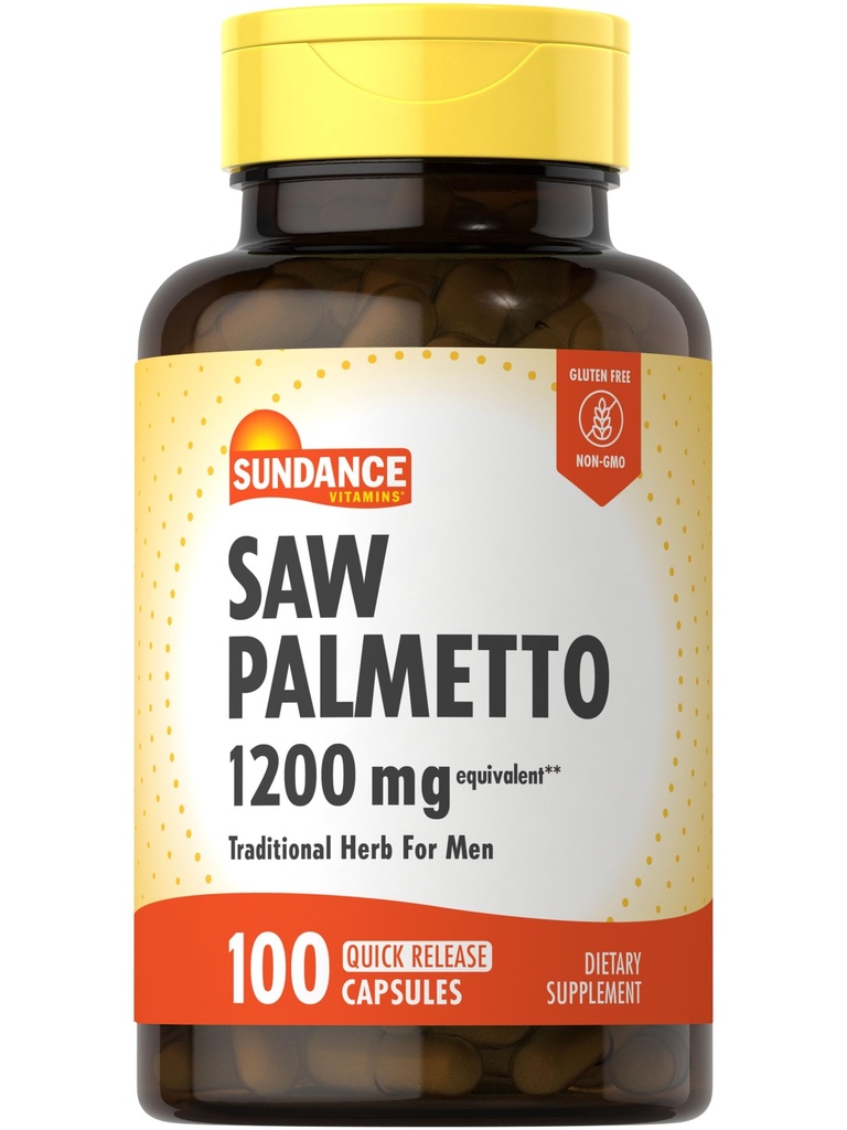 Sundance Saw Palmetto meestele | 100 kiirvabastuskapslit | Mitte-GMO & Gluteenivaba täiendus