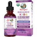 MaryRuth Organics USDA Orgaaniline Elderberry Liquid tilgad lastele | Vegan Elderberry Extract Organic Glycerin | Immune Support Supplement | Üldine tervis | Formuleeritud vanuses 4-13 | 1oz