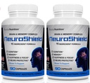 NeuroShield, Aju Täiendus Nootroopne Aju Suurendaja ja Mälu Täiendus, Sisaldab Huperzine A, Ginko Biloba, Bacopa Plus Antioksüdandid Aju Tervis, Multi-koostisosad, 2 pudelit, 180 kapslit