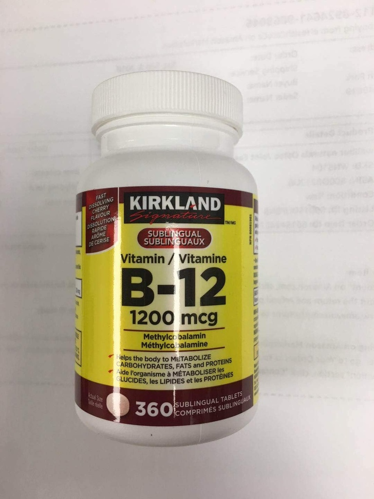 Kirkland Allkiri Vitamiin B12, 1200mcg, 360 tabletti