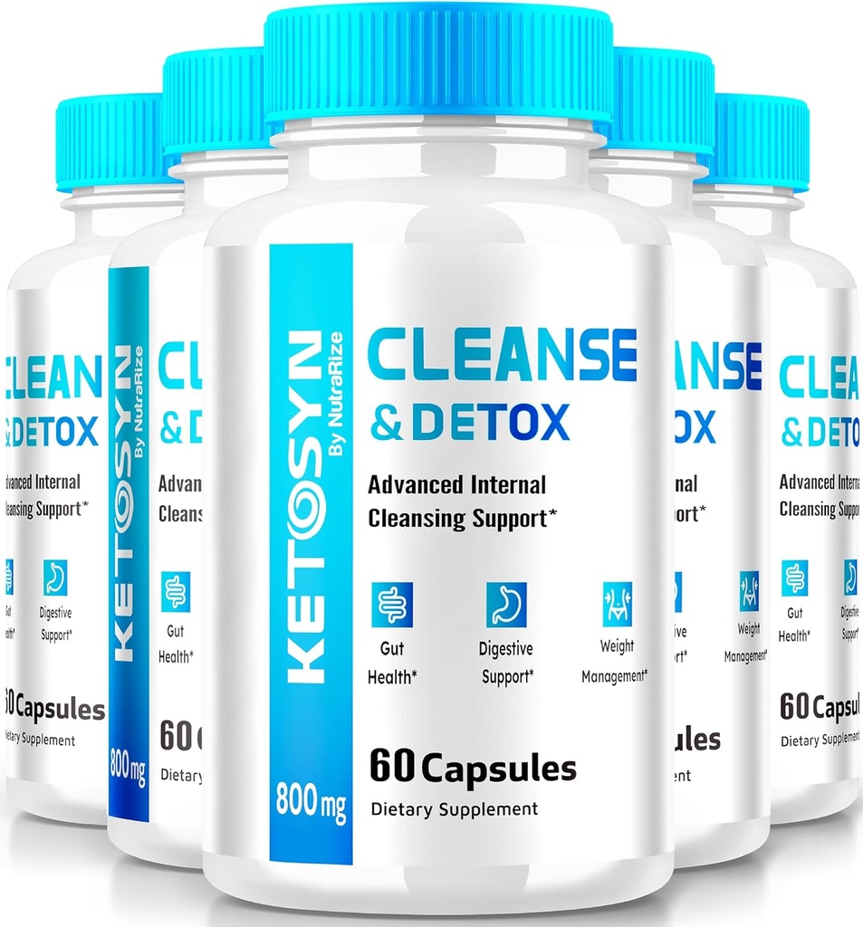 (5 Pack) Ketosyn Cleanse & Detox kapslid, Ketosyn pillid Advanced kaalulangus, maksimaalne tugevus Keto Blend Support Supplement, Keto Syn Internal Cleansing Pastillas Reviews (300 kapslit)