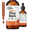 Wild & Organic Pine Bark Extract Tincture - Antioxidant Support - Pinus Pinaster Supplements - French Maritime Bark Liquid Drops - 2-Month Supply - Vegan, Alcohol & Sugar-Free - 2 fl oz