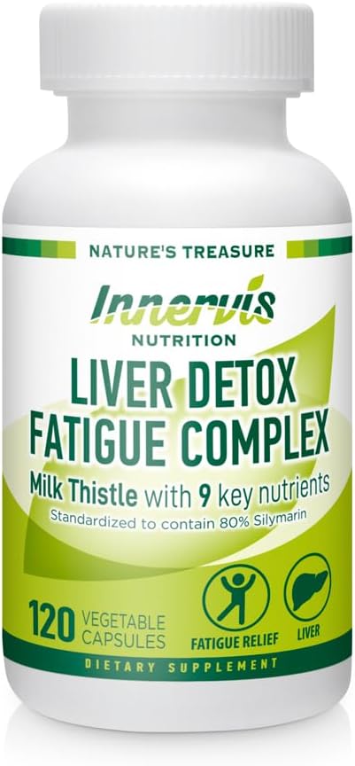 Maksa detox & Energy Support - Piimaohakas + 9 peamist koostisosa, ainevahetus ja maksa tervis, 120 Veg kapslit | Innervis Nutrition