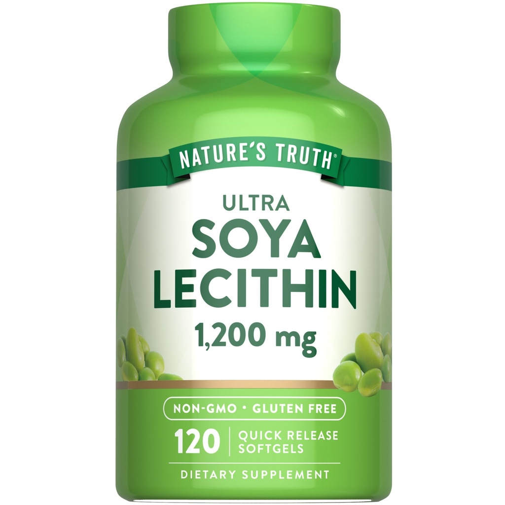Looduse tõde Ultra Sojaletsitiin 1200 mg | 120 Softgels | Mitte-GMO, Gluteenivaba toidulisand