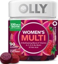 OLLY naiste multivitamiini kummi, vitamiinid A, D, C, E, biotiin, foolhape, täiskasvanud näritav vitamiin, marja maitse, 45 päeva pakkumine - 90 loend