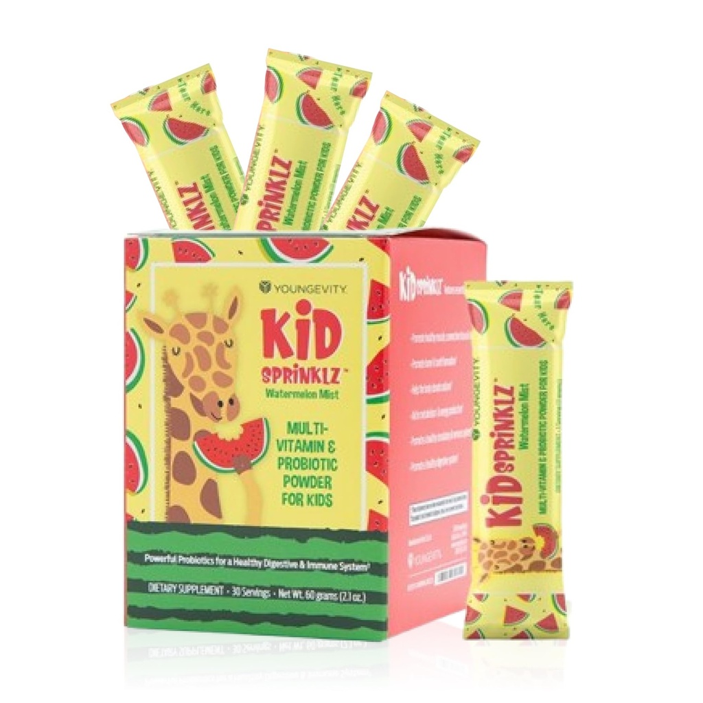 Youngevity Kidsprinklz Arbuusi udu Mitmevitamiiniline pulber - Laste multivitamiinid ja väikelaste multivitamiinid - vitamiinid, mineraalid ja probiootikumid - 30 serveerimist