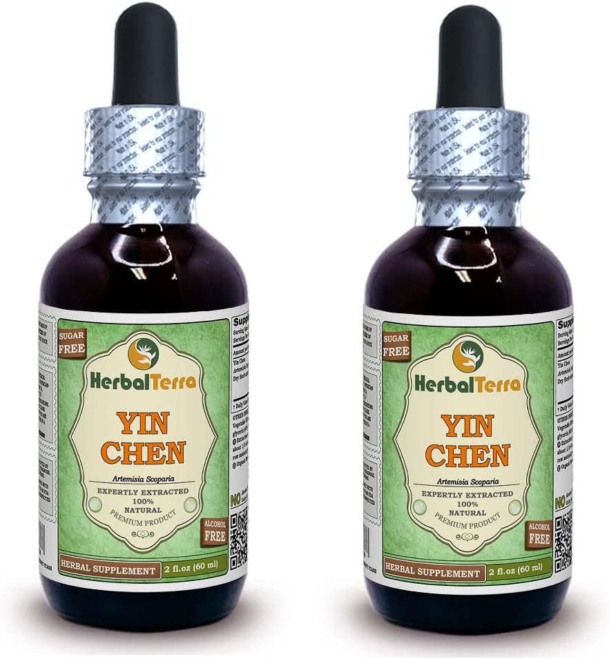 Yin Chen, Capillary Wormwood (Artemisia Scoparia) Glycerite, Kuivatatud ürdi Alkoholivaba Vedel Ekstrakt (Brändinimetus: HerbalTerra, Proudly made in USA) 2x2 fl.oz (2x60 ml)