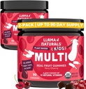 Llama Naturals Kids Multivitamiini Gummies, Vegan, Orgaaniline Vitamiin D, C & K, Väikelapse Real Fruit Gummy Vitamiinid, näritav täiendus, Terve toit Multivitamiinid, Ei Lisatud Suhkruroog, Kirss, 2 Pk