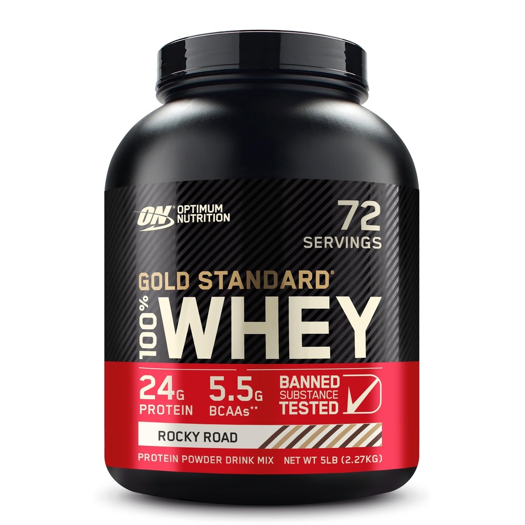 Optimum Nutrition Gold Standard 100% vadakuvalgu pulber, Rocky Road, 5 naela (pakendamine võib varieeruda)