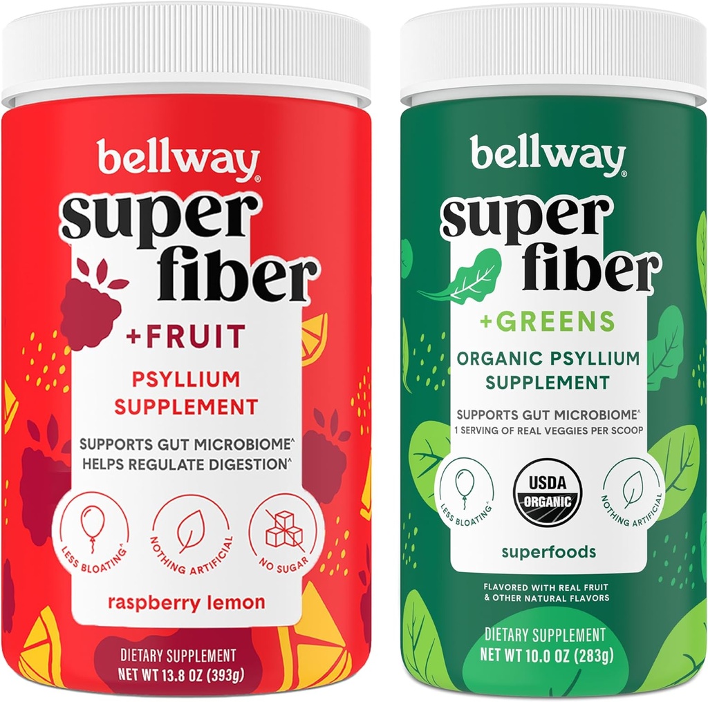 Bellway Super Fiber Powder + Fruit, Vaarika Sidrun Super Fiber + Rohelised