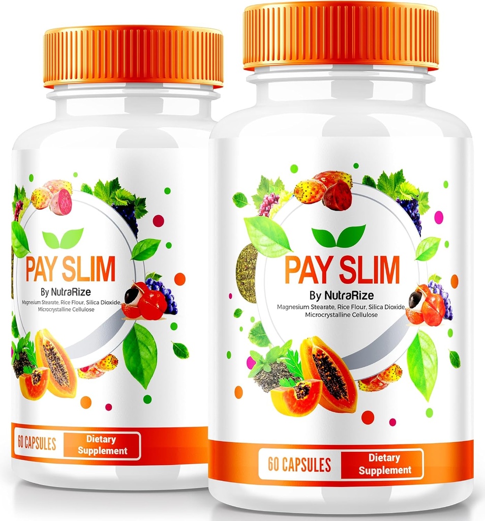 NutraRize (2 Pack) Pay Slim kapslid, PaySlim All-Natural Supplement for Healthy Weight Loss, Premium Formula saavutada keha ja fitness eesmärgid, ametlikud ülevaated (120 kapslit)