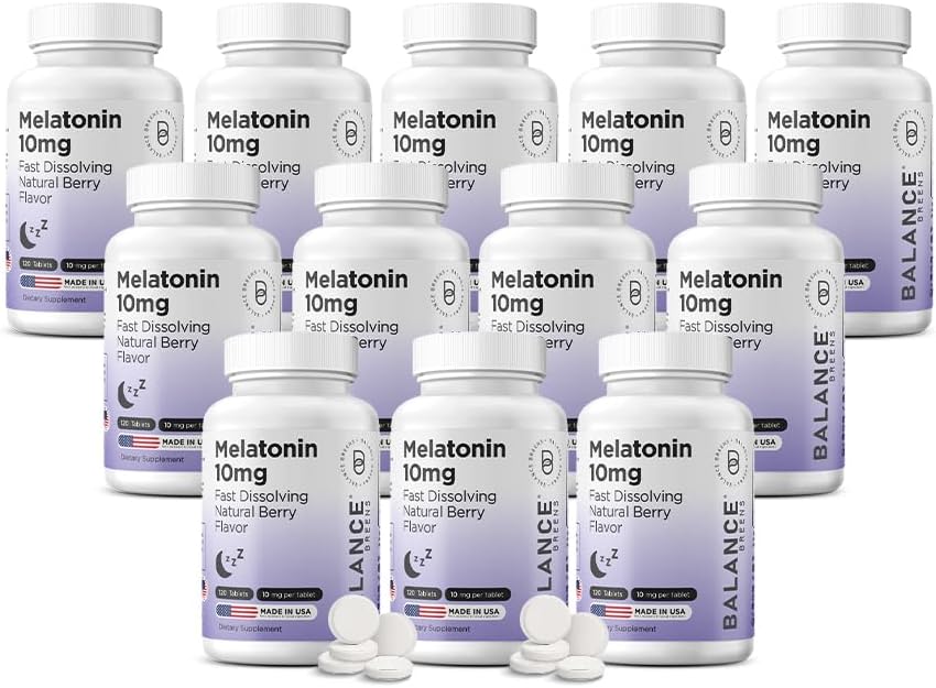 Tasakaalustab melatoniin 10mg Fast-Dissolve, 120 tabletti - looduslik uneabi rahututel öödel, ravimivaba toetus lõõgastumiseks ja rahuks