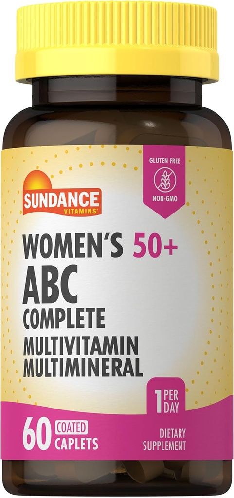 Sundance Naiste 50+ ABC Täielik multivitamiin | 60 kapslit | multimineraalse valemiga | Mitte-GMO ja Gluteenivaba toidulisand