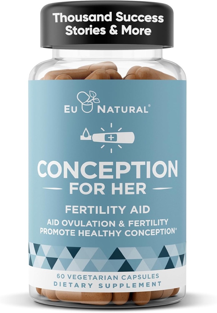 Conception Fertility Supplements for Women – Aids Ovulation, Hormonal Balance, & Regular Cycles – Prenatal Vitamin Support with Myo-Inositol, Folate, Folic Acid, Vitex – 60 Vegetarian Soft Capsules