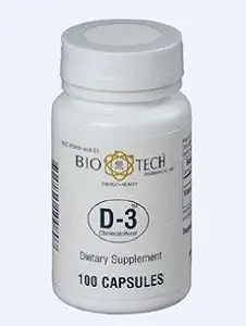 Bio-Tech - D3 (kolekaltsiferool) 1000 IU 100 kapslit Bio-Tech