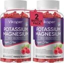 Kaalium Magneesium Gummies 500 mg Suhkruvaba Magneesium Glütsinaat Täiendus Magneesium L-Threonate, Vitamiin D3, Parandatud jalakrambid, Lihased, Südame Tervis Täiskasvanutele Vaarika Maitse 180 Count