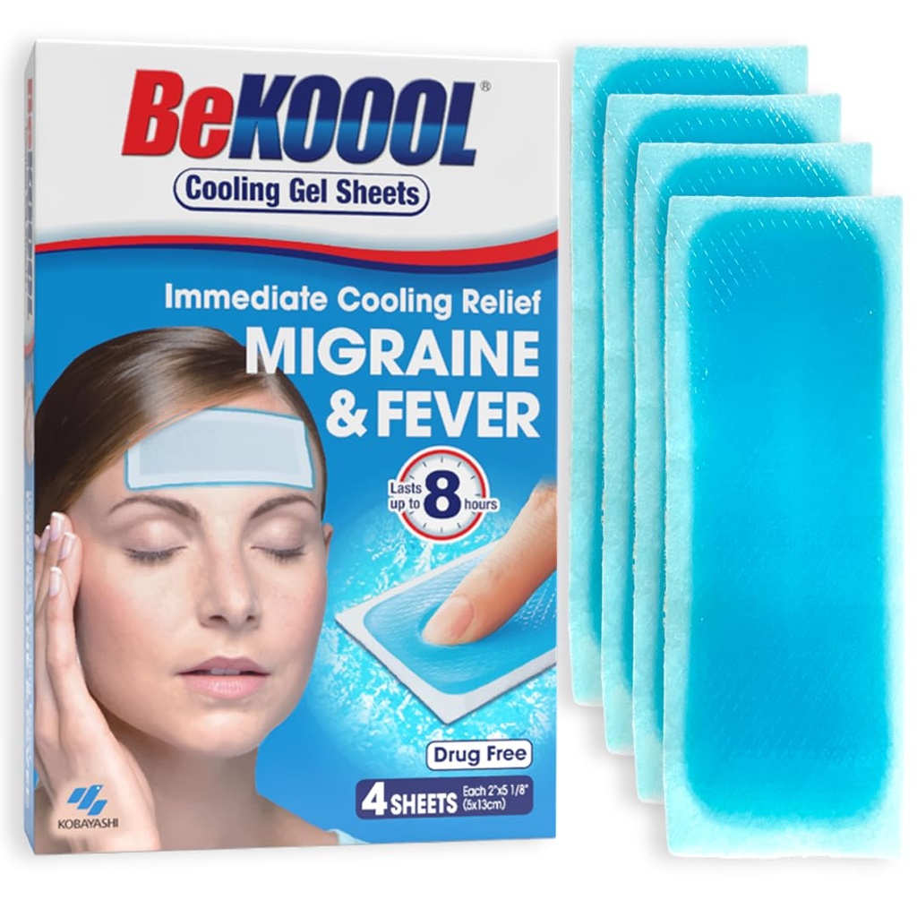 BeKOOOL Migreen Gel Lehed - 4 Count