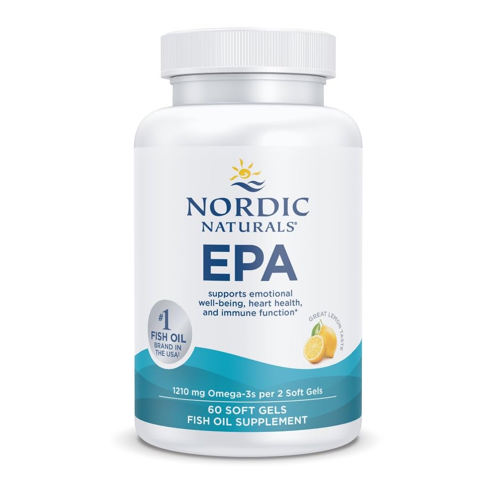 Nordic Naturals EPA Xtra, sidrun - 60 pehmet geeli - 1640 mg Omega-3 - suure intensiivsusega EPA valem positiivse meeleolu, südame tervise ja tervisliku immuunsuse jaoks - mitte-GMO - 30 serveerimist