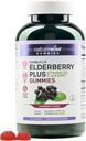 NatureWise Sambucus Elderberry Gummies - 4-aastastele lastele mõeldud immuuntoetuslisa ja C-vitamiini, D3, tsink - Elderberries, mis vastab 3520mg - vegan, mitte-GMO - 180 Count[90-päevane pakkumine]