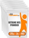BulkSupplements.com Betaine HCl pulber - betaiinvesinikkloriidi lisand, betaiini pulber - betaiin 750mg, seedetrakti tervisetoetus - gluteenivaba, 750mg ühe serveerimise kohta, 5kg (11 naela)