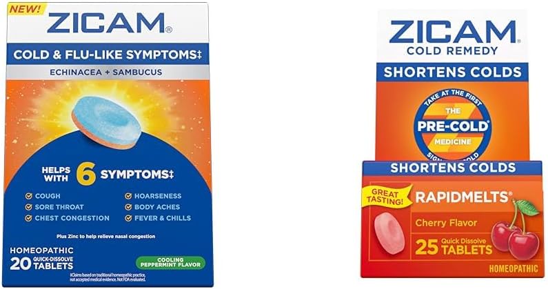 Zicam Cold & Flu Sümptomid 20 Tabletid Külm Ravim Tsink Rapidmelts 25 Loe homöopaatiline Külm lühenemine Kimbud