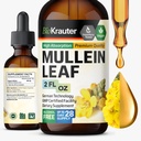 BIO KRAUTER Mullein Leaf Extract Lungs 2 Fl. Oz - 28 päeva tarne - Pure Mullein tilgad Lung Cleanse & Detox - Vegan Respiratory Supplements - Non-GMO, No Sugar & Alcohol