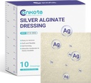 Conkote Silver Alginate Wound Dressing Pads 2 x 2, 10 Pack, Mitte-Stick Padding Ag Patches, Väga Absorbent Rõhutõrjuja, Voodihabe ja Diabeetilise Jala Ulcer