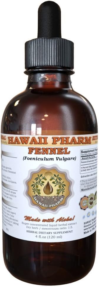 Hawaii Pharm Fennel Vedelikekstrakt, apteegitill (Foeniculum Vulgare) Seemnepulber Tinktuurilisa 2 oz
