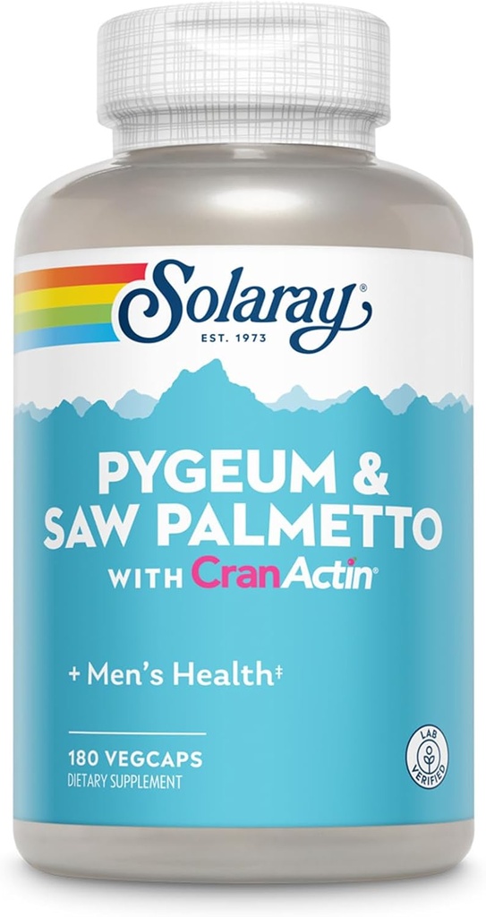 Solaray Pygeum ja Saw Palmetto koos kranaktiinilisandiga, 180 krahv