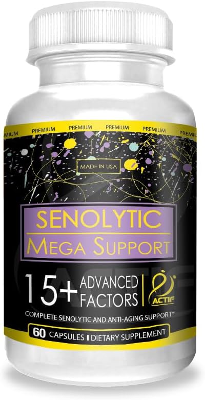 ACTIF Senolytic Support 15+ Advanced Factors - Non-GMO, Fast-Acting, Made in USA, 60 Count