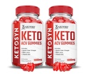 (2 Pack) Ketosyn Keto ACV Gummies Advanced Formula 1000MG Ketosyn Keto Gummies Apple Siider Äädikas Formuleeritud Granaatõunapeedi Mahl Pulber B12 Vegan Non GMO 120 Gummys