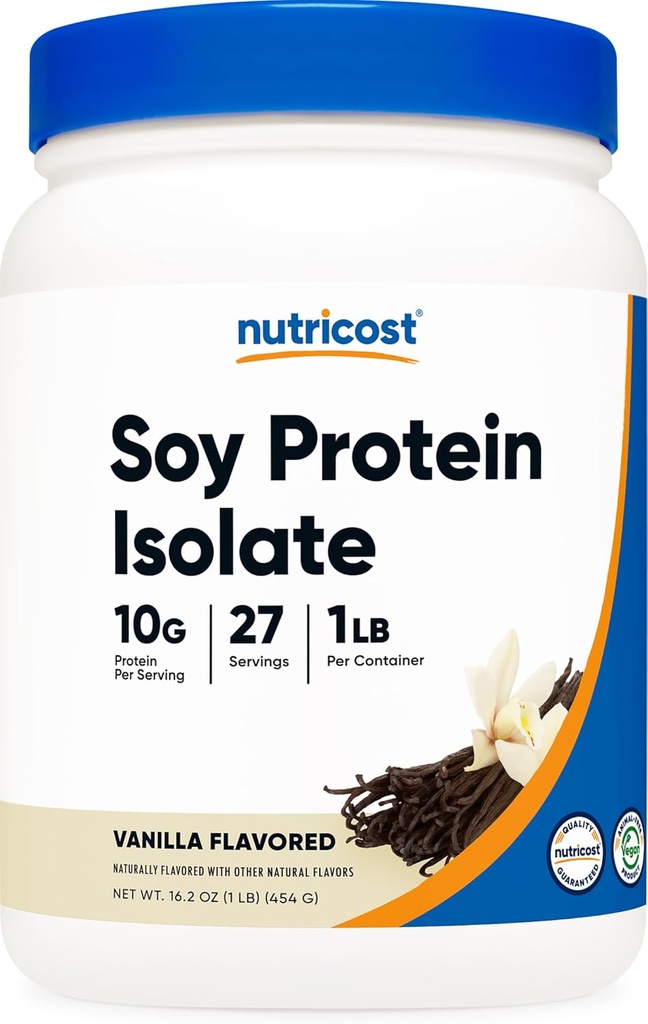 Nutrikost Sojavalk Isolaatpulber, 1 LB Vanilla - 10 grammi valku ühe serveerimise, vegani, GMO-vaba ja gluteenivaba
