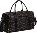 Clementine Tote Bag | Weekender kotid naistele | Perfect duuffle kott üleöö, reisimine ja jõusaal | Must/kuldne geomeetria - keskmine