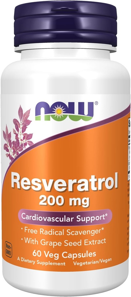 Nüüd Foods Resveratrol 200 mg viinamarjaseemne ekstrakt - 60 Veg kapslid