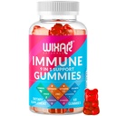 9 in 1 Immuunsüsteemi tugikummid koos leedrimarjaga, vitamiin C & D, tsink, kurkum, ingver, Echinacea, Astragalus & Sea Moss immuunsuse täiendamiseks - 60 kummikut