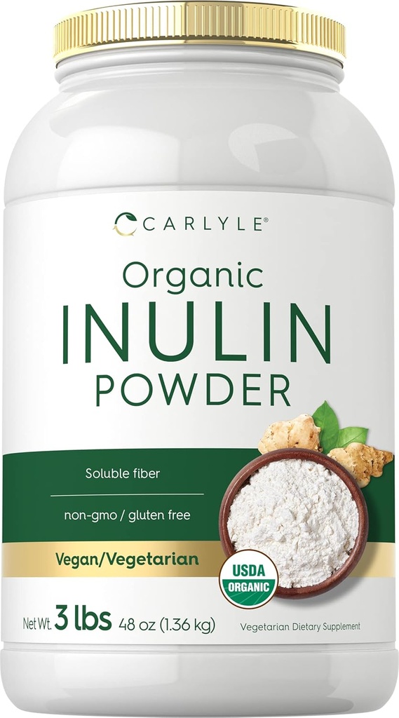 Carlyle Organic Inulin Powder 48oz | Prebiootiline kiud Jeruusalemma Artichoke | Vegan, Taimetoitlane, Non-GMO & Gluteeni tasuta toidulisand