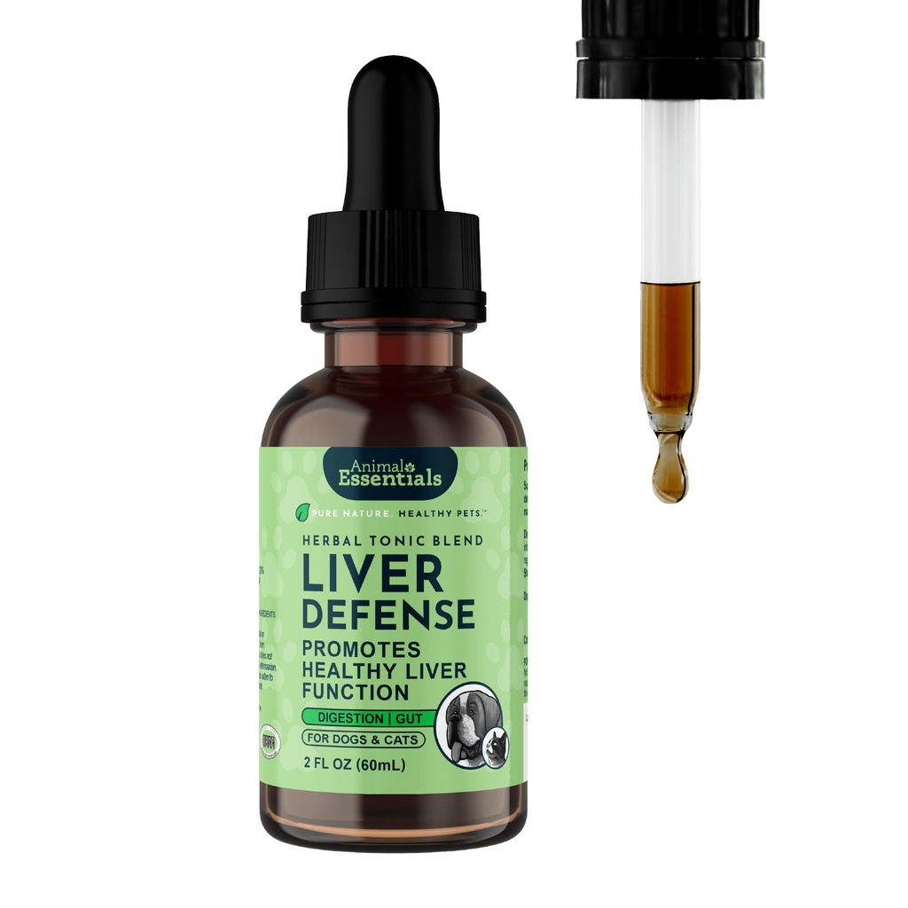 Loomade põhialused Maksakaitse koertele ja kassidele - Maksatoetus, piimaohakas, Dandelion, Vedeliklisand, Detox Blend, Maksapuhastusvahend - 2 Fl Oz
