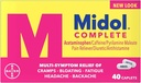 Midol Täielik menstruaalvalu leevendamise kapslid atsetaminofeeniga menstruaalsümptomi leevendamiseks - 40 loend (3. pakk)