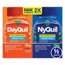 Vicks DayQuil & NyQuil Ultra Concentrated Liquicaps Co-Pack, Cold & Flu Medicine, Powerful Multi-Symptom Daytime & Nighttime Relief peavalu, palavik, valulik kurk, väikesed valud & köha, 96ct